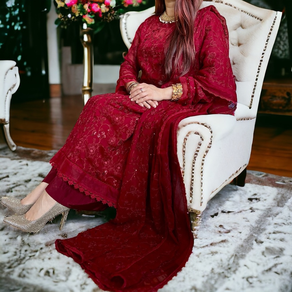 Rich Maroon Pakistani Suit, Dress, Salwar Kameez
